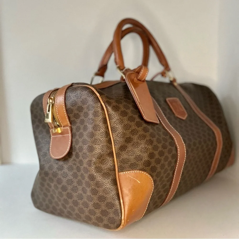 ✈️ Vintage Celine 2000s, 40cm Macadam Luggage Travel Monogram Carryon Keepall - Picture 3 of 16